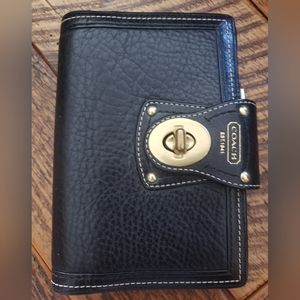 COACH Turnlock Pebbled Leather Day Planner